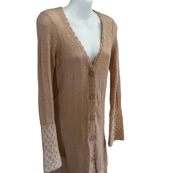 Sleeping on Snow duster cardigan angora lambs wool size small nude/dusty rose - Picture 12 of 15